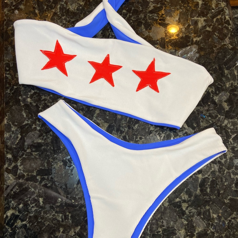NWT Custom made black dog bikini